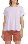 Jag Jeans Jag Drapey Cuff Cotton & Modal T-shirt In Lavender