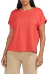 Jag Jeans Jag Drapey Cuff Cotton & Modal T-shirt In Salsa