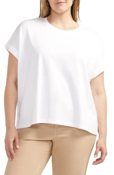 Jag Jeans Jag Drapey Cuff Cotton & Modal T-shirt In White