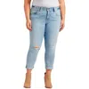 Jag Jeans Plus Carter Womens Mid-rise Distressed Ankle Jeans In Blue