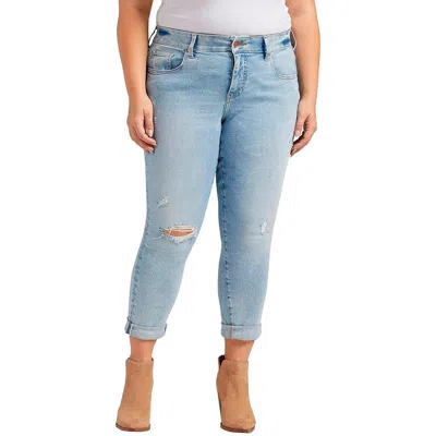 Jag Jeans Plus Carter Womens Mid-rise Distressed Ankle Jeans In Blue
