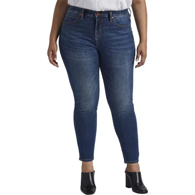 Jag Jeans Plus Cecilia Womens Mid-rise Everyday Skinny Jeans In Blue