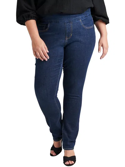 Jag Jeans Plus Nora Womens Mid-rise Dark Wash Skinny Jeans In Blue