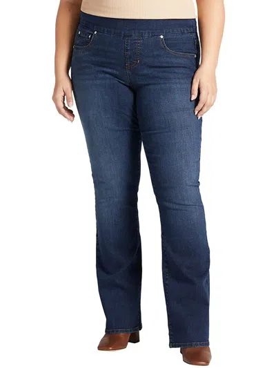 Jag Jeans Plus Paley Womens Mid-rise Dark Wash Bootcut Jeans In Blue