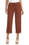 Jag Jeans Relaxed Fit Cotton Corduroy Ankle Drawstring Pants In Cappucino