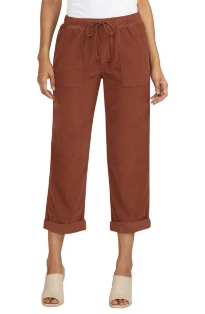Jag Jeans Relaxed Fit Cotton Corduroy Ankle Drawstring Pants In Cappucino