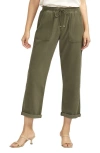 Jag Jeans Relaxed Fit Cotton Corduroy Ankle Drawstring Pants In Olive