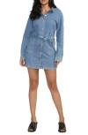 Jag Jeans Tie Waist Long Sleeve Denim Dress In Santorini Blue