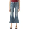 Jag Kait High Waist Raw Hem Ankle Kick Flare Jeans In Parisian Blue