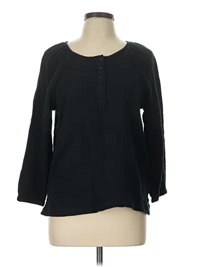 Pre-owned Jag Long Sleeve Blouse In Black