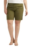 Jag Plus Size Tailored Shorts In Moss