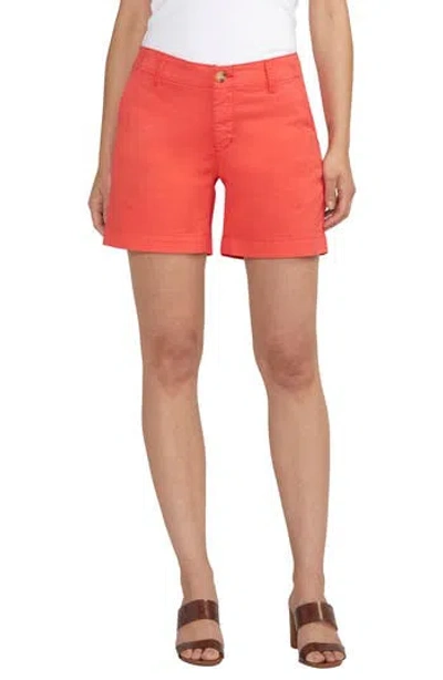 Jag Mid Rise Twill Chino Shorts In Salsa