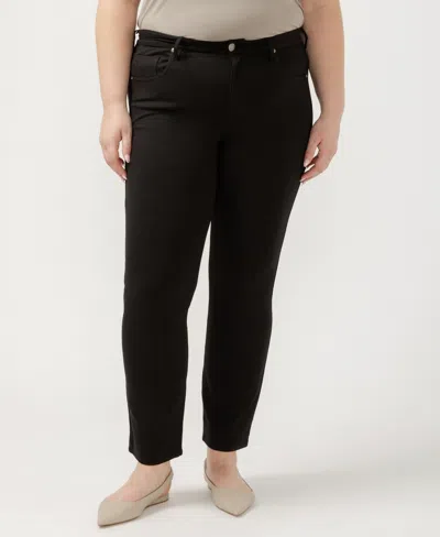JAG PLUS SIZE CASSIE MID RISE SLIM STRAIGHT LEG PONTE PANTS