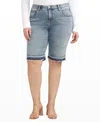 Jag Plus Size Cecilia Mid Rise Bermuda Shorts In Jones Beach Blue