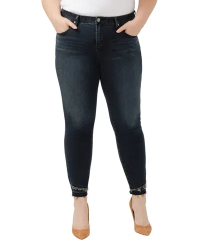 Jag Plus Size Cecilia Mid Rise Skinny Jeans In Dark Blue