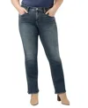Jag Plus Size Eloise Mid Rise Bootcut Jeans In Dark Blue