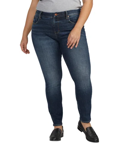 Jag Plus Size Maya Mid Rise Skinny Leg Jeans In Night Flight Blue