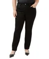 Jag Plus Size Ruby Mid Rise Straight Leg Jeans In Black