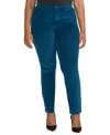 Jag Plus Size Ruby Mid Rise Straight Leg Pants In Moroccan Blue