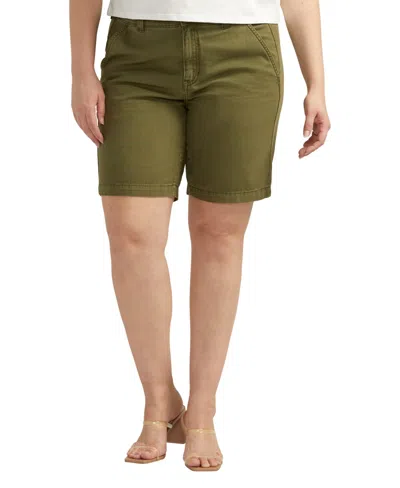 Jag Plus Size Tailored Shorts In Moss