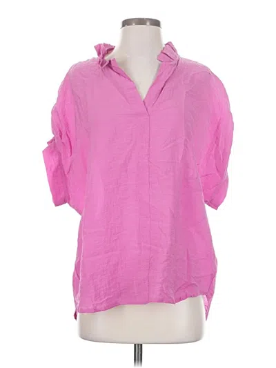Pre-owned Jag Short Sleeve Blouse In Pink