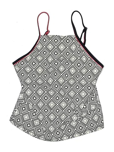 Pre-owned Jag Sport Swimsuit Top Black Argyle Pattern Swimwear