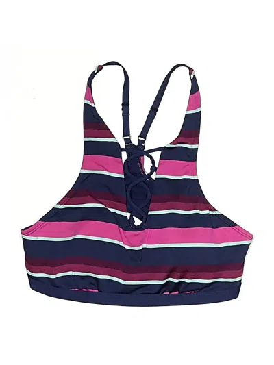 Jag Swimsuit Top Purple Stripes Pattern Swimwear In Pink