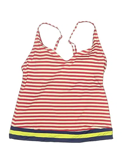 Pre-owned Jag Swimsuit Top Red Stripes Pattern Swimwear
