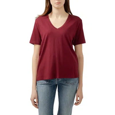 Jag Women's Drapey Luxe V-neck Tee In Windsor Wine