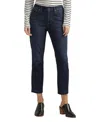 Jag Carter High Waist Raw Hem Girlfriend Jeans In Palais Blue
