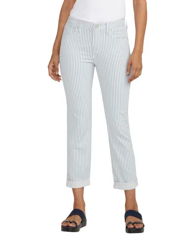 Jag Plus Size Carter Mid Rise Girlfriend Jeans In Railroad Stripe