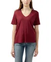 Jag Women's Drapey Luxe V-neck Tee In Windsor Wine