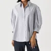 Jag Women's Jill Top In Grey Stripe In Multi