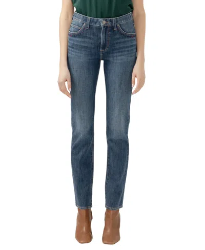 Jag Women's Ruby Mid Rise Straight Leg Jeans In Jardin Blue