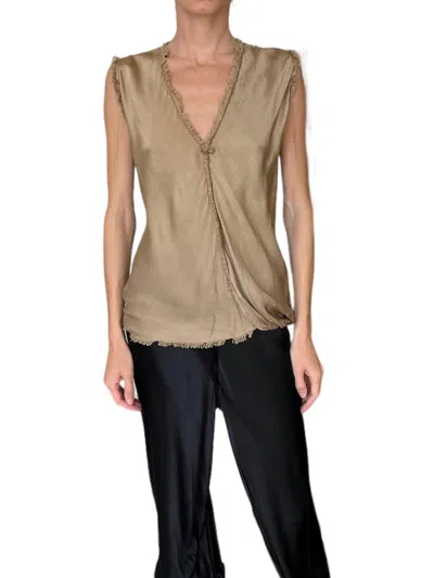 Jaga Boca Sleeveless Top In Chocolate In Gold