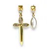 Jagged Halo Jewelry Karma Asymmetrical Dagger Earrings In Yellow Gold Plated In Multi