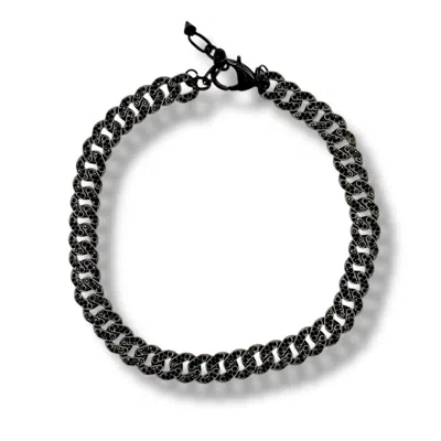 Jagged Halo Jewelry Men's Black Diamond Necklace