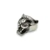 Jagged Halo Jewelry Unisex Maximus Panther Ring In White Gold Plated In Multi