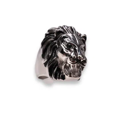 Jagged Halo Jewelry Unisex Stainless Steel Lann Ring In White Gold Plated In Multi