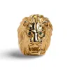 Jagged Halo Jewelry Unisex Stainless Steel Lann Ring In Yellow Gold Plated In Multi