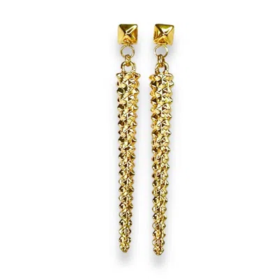 Jagged Halo Jewelry Women's Artemis Studded Dangle Earrings In Yellow Gold Plated In Multi