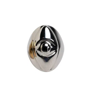 Jagged Halo Jewelry Women's Athena Evil Eye Ring In White Gold Plated In Multi