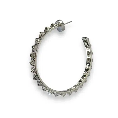 Jagged Halo Jewelry Women's Ayla Hoop Earrings In Silver