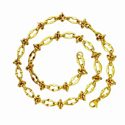 Jagged Halo Jewelry Women's Barbed Love Knot Necklace Yellow Gold