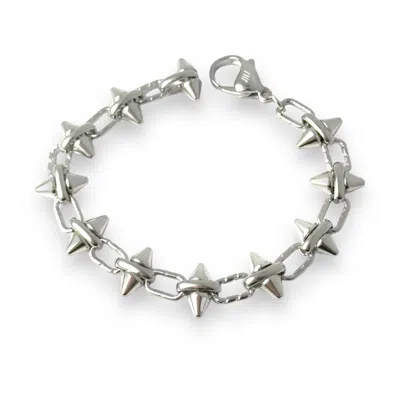 Jagged Halo Jewelry Women's Barbie Chain Bracelet White Gold In Metallic