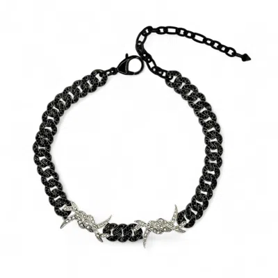 Jagged Halo Jewelry Women's Black / Silver Camila Barbed Wire Necklace