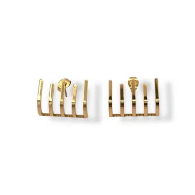 Jagged Halo Jewelry Women's Claw Earrings Yellow Gold