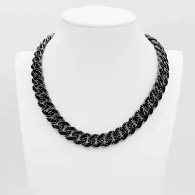 Jagged Halo Jewelry Women's Dark Diamond Necklace In Black Rhodium Plated In Multi