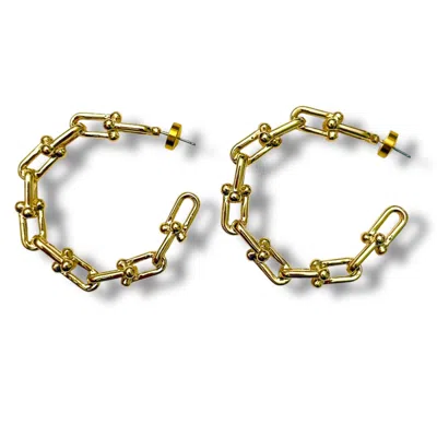 Jagged Halo Jewelry Women's Gold Grit Hoop Earrings