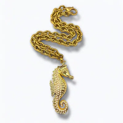 Jagged Halo Jewelry Women's Gold Tanya Seahorse Pendant Necklace